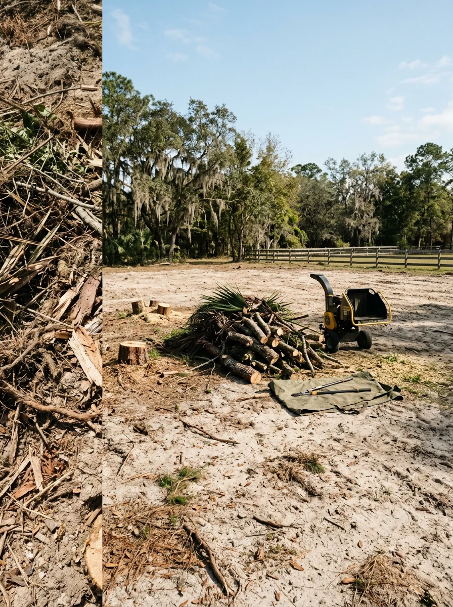 Cleared lot with brush removed and graded ground in Fort Meade, Florida